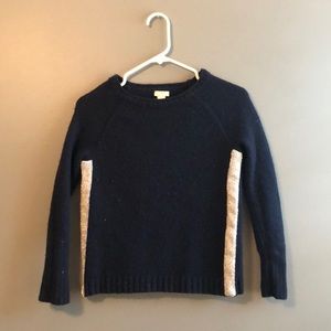 J Crew Winter Wool Sweater in Navy Blue